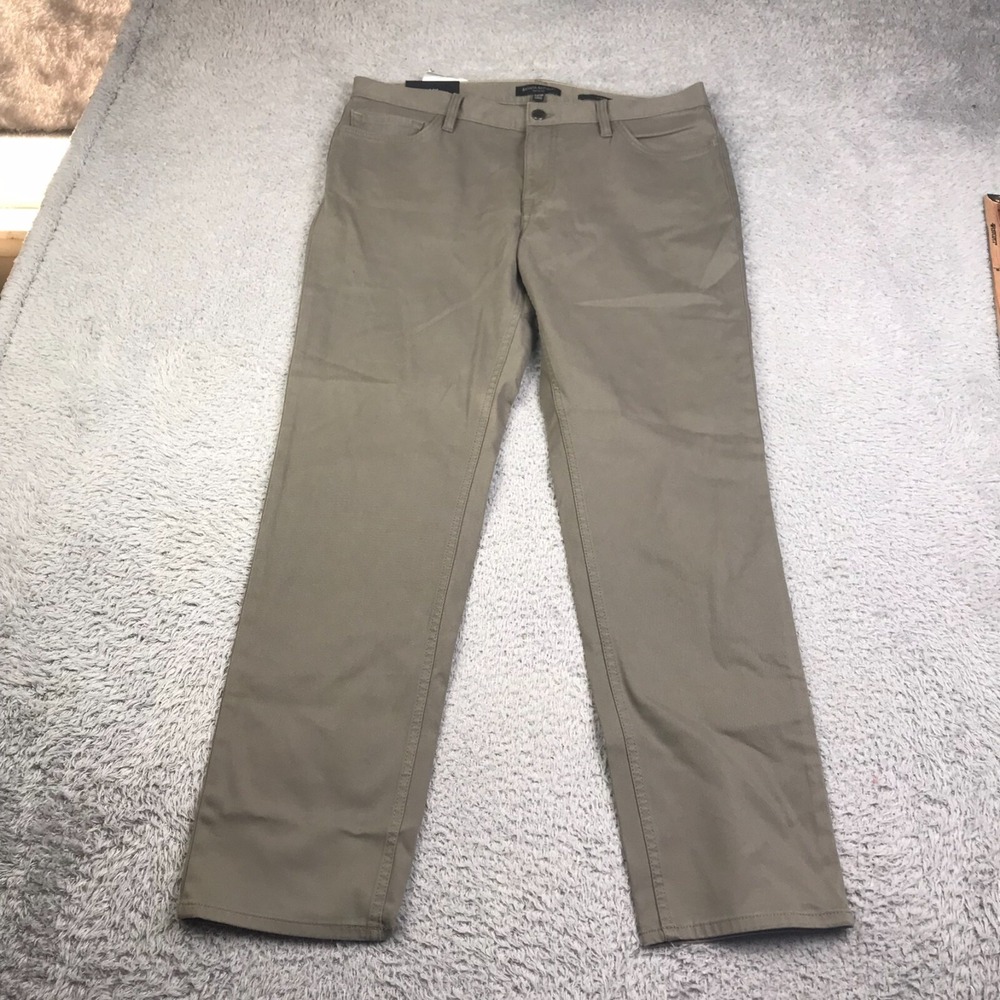 Banana Republic Traveler Pants Mens 34x30 Slim Fit Brown Stretch NEW